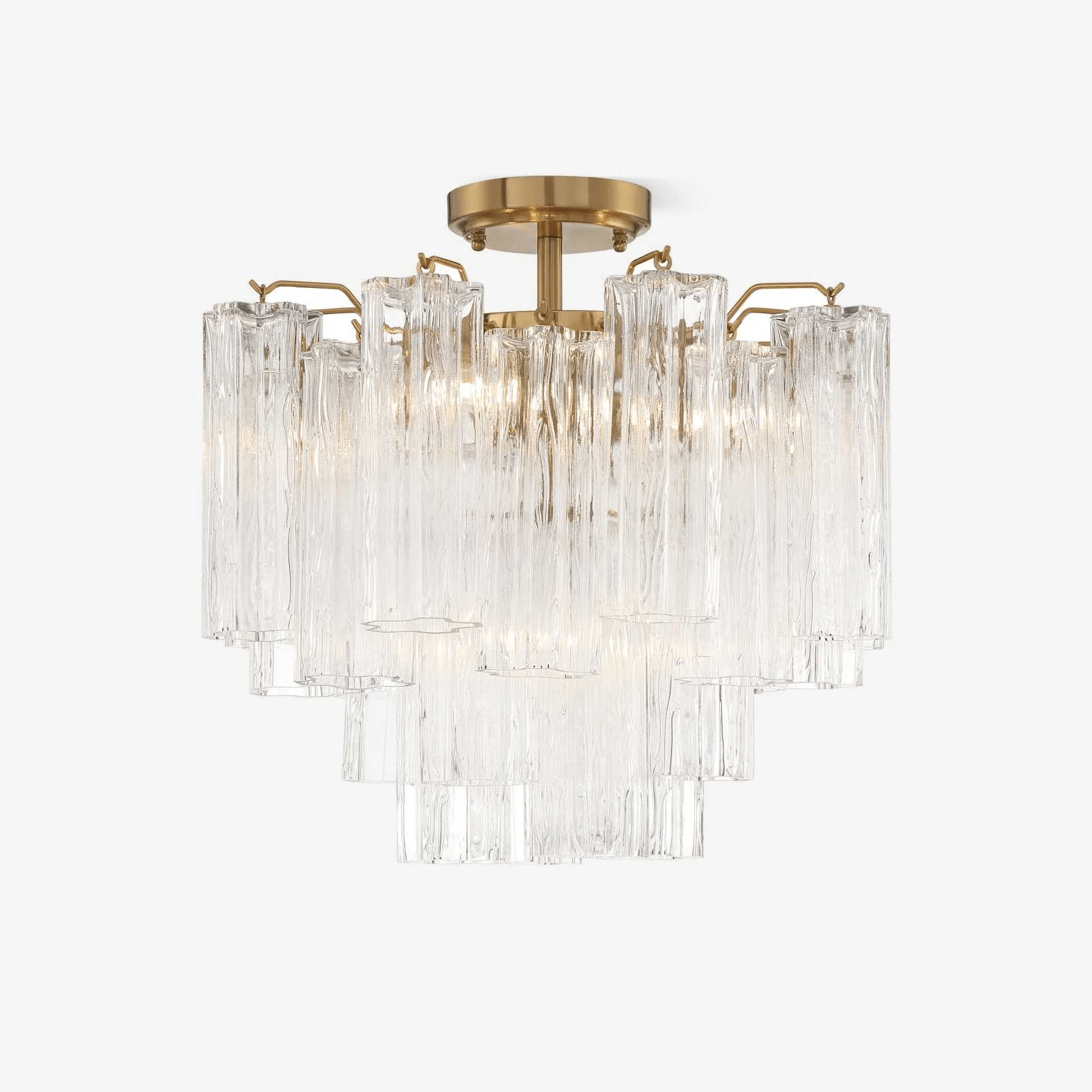 Eirerise Ceiling Lamp Clear Murano Glass Tubular Handblown