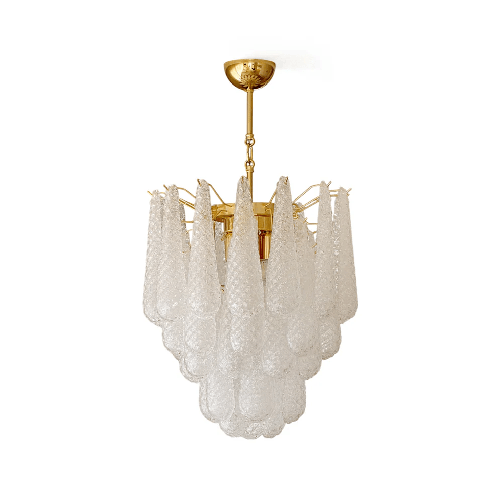 Velivena Chandelier Murano Glass Drops Frosted Teardrop