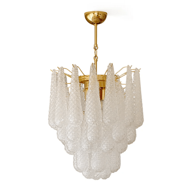 Velivena Chandelier Murano Glass Drops Frosted Teardrop