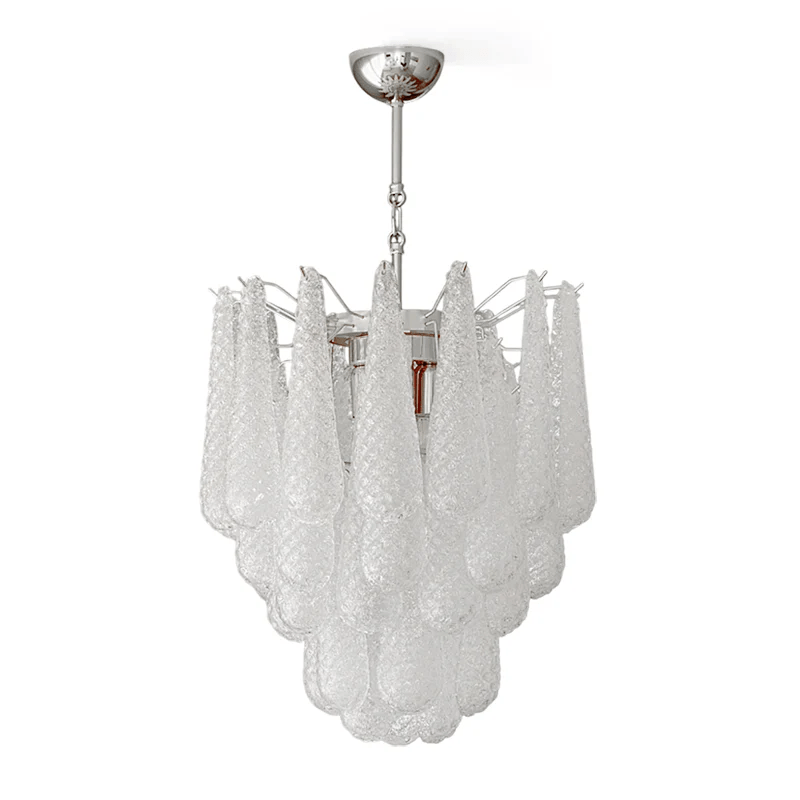 Velivena Chandelier Murano Glass Drops Frosted Teardrop