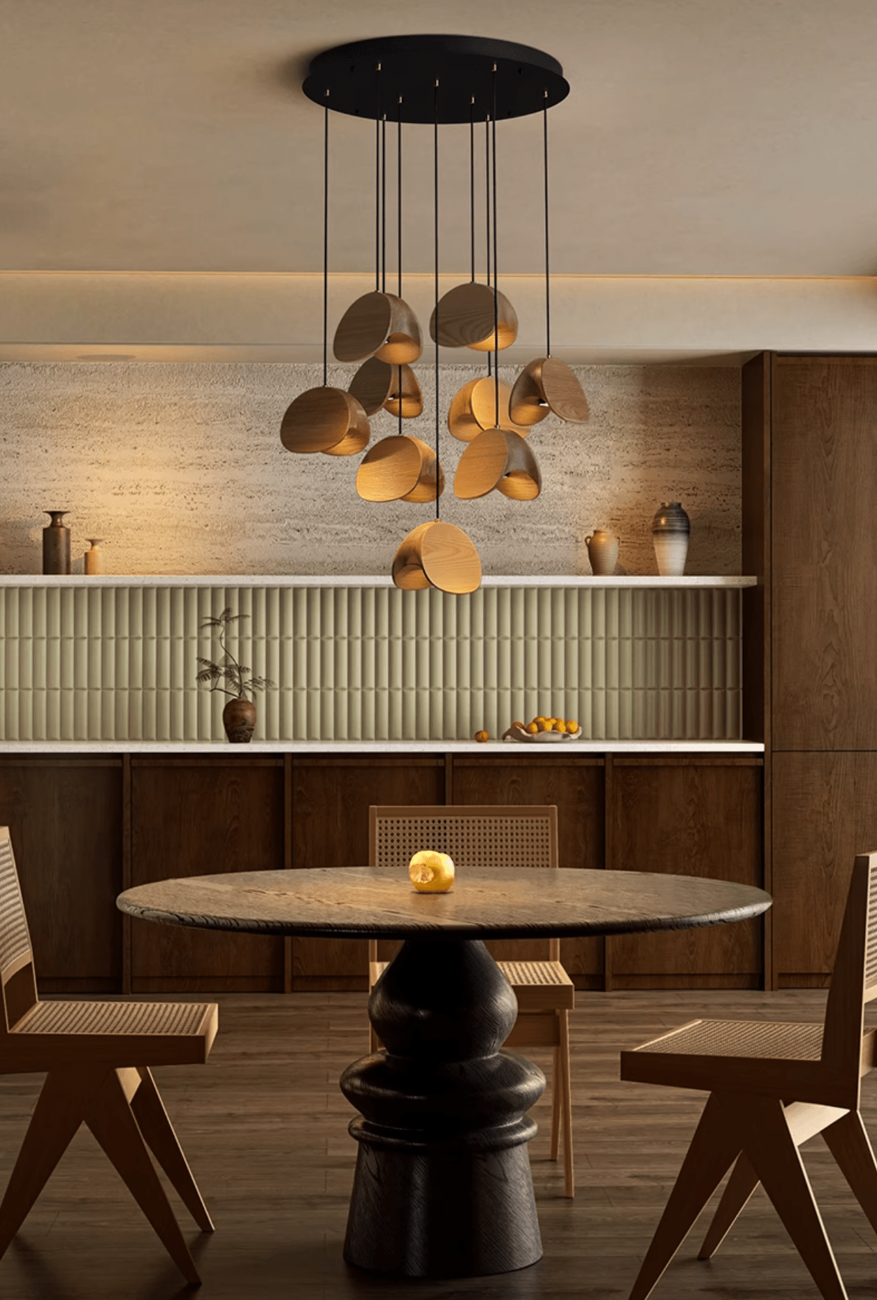 Tavro Minimalist Wood Pendant Light