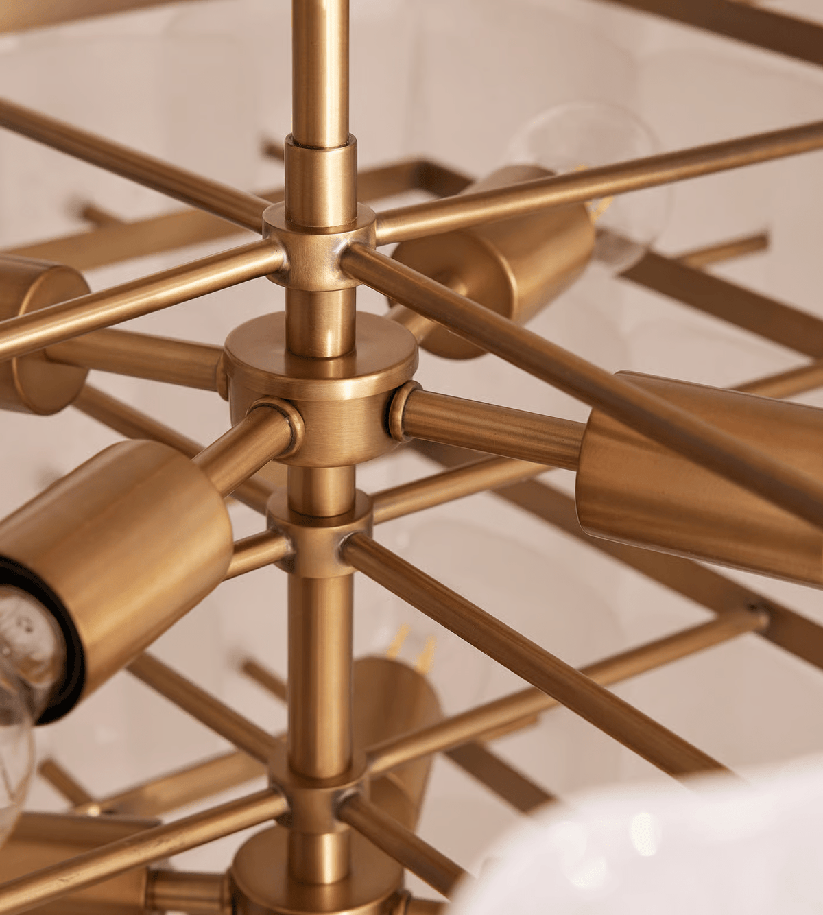 Eiriora Chandelier White Frosted Glass Geometric Tiered