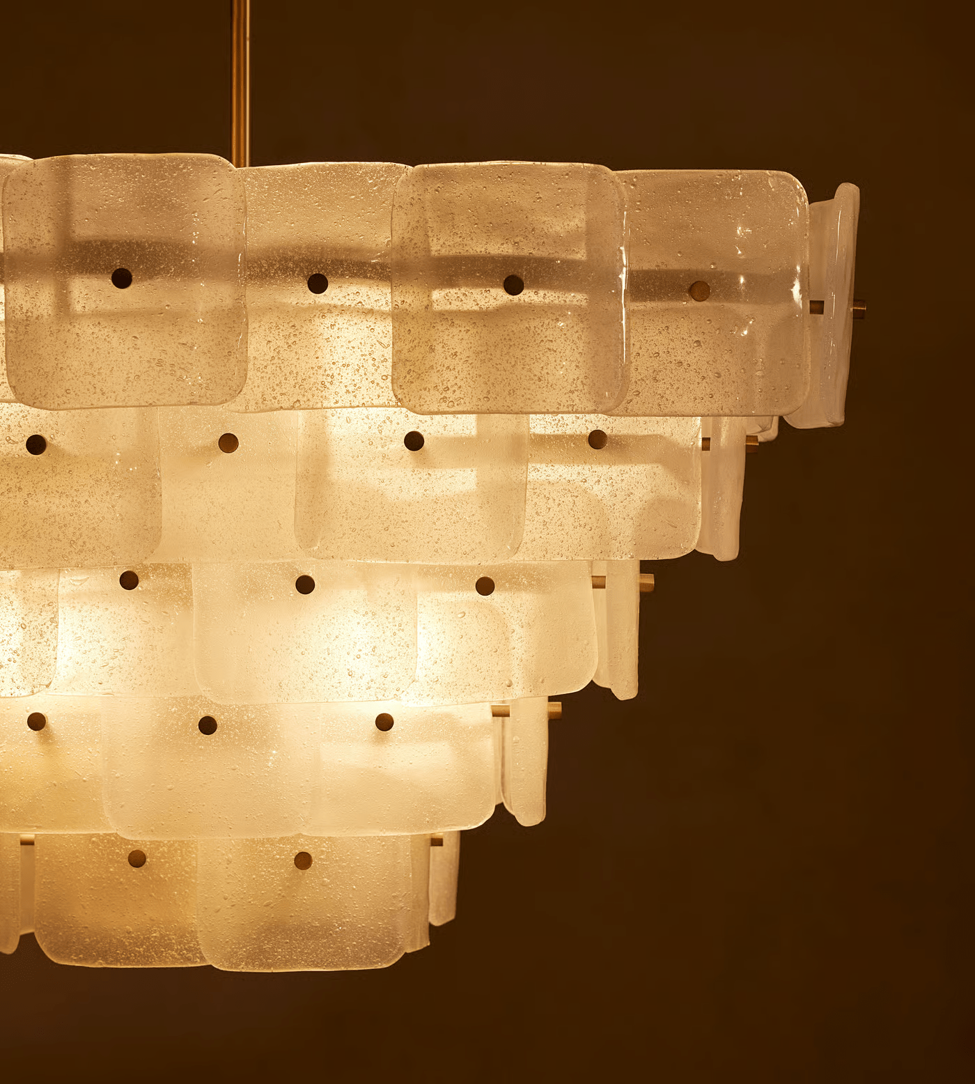 Eiriora Chandelier White Frosted Glass Geometric Tiered