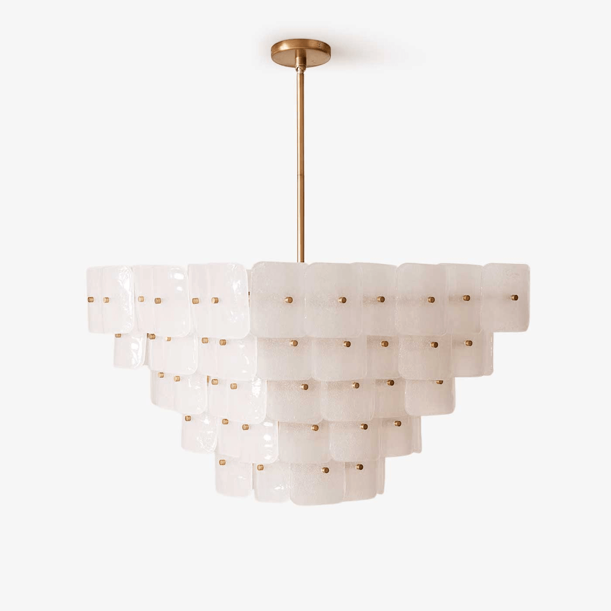 Eiriora Chandelier White Frosted Glass Geometric Tiered