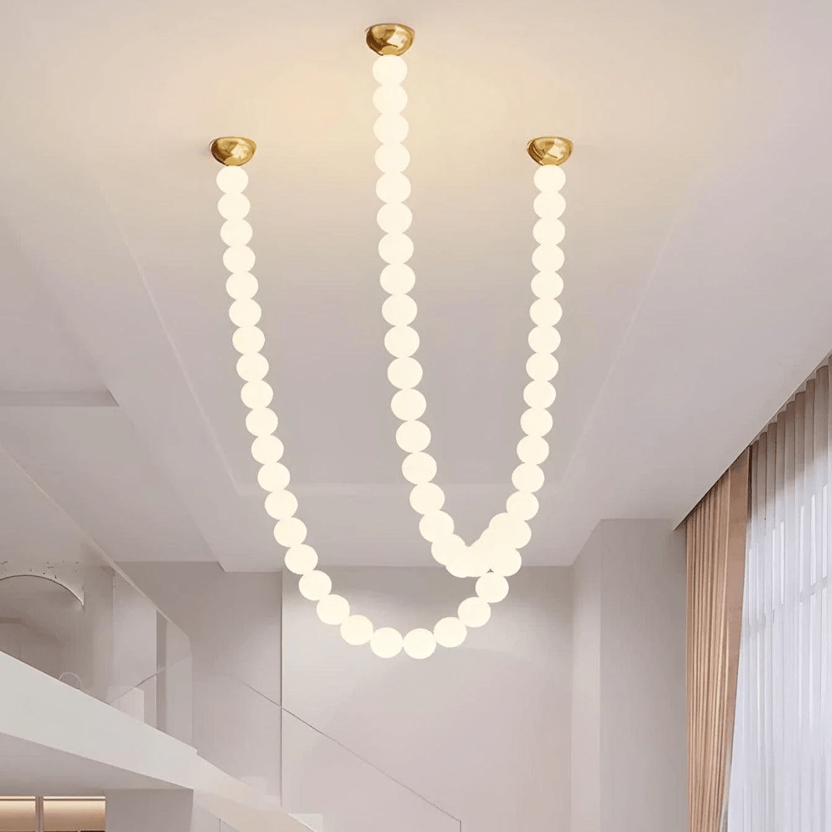 PearlCascade Glass Bead Chandelier