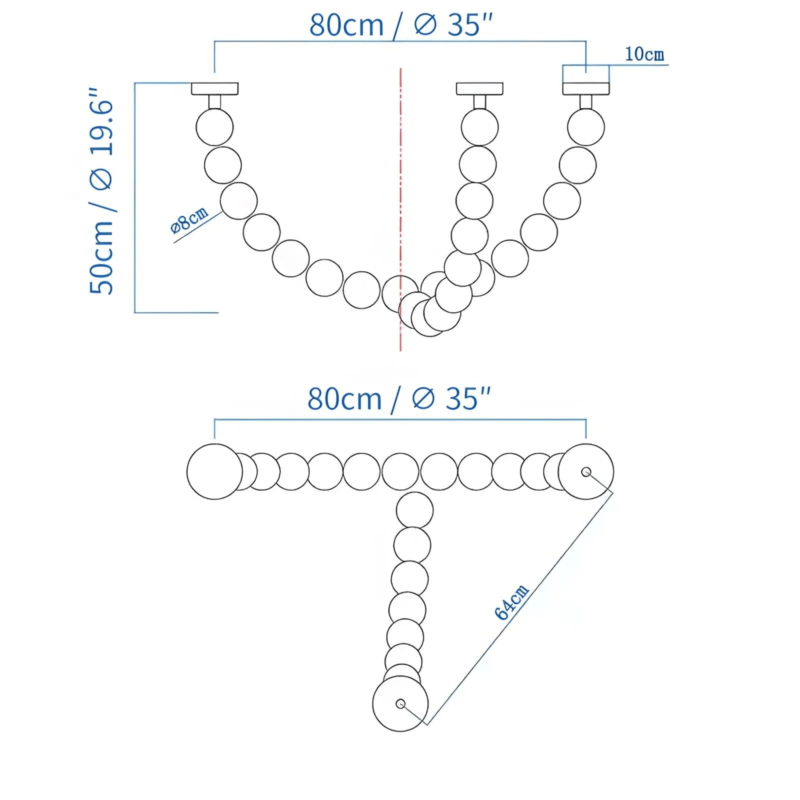 PearlCascade Glass Bead Chandelier