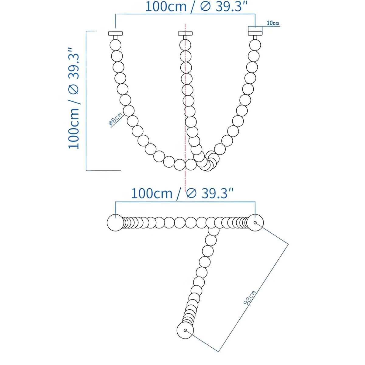 PearlCascade Glass Bead Chandelier