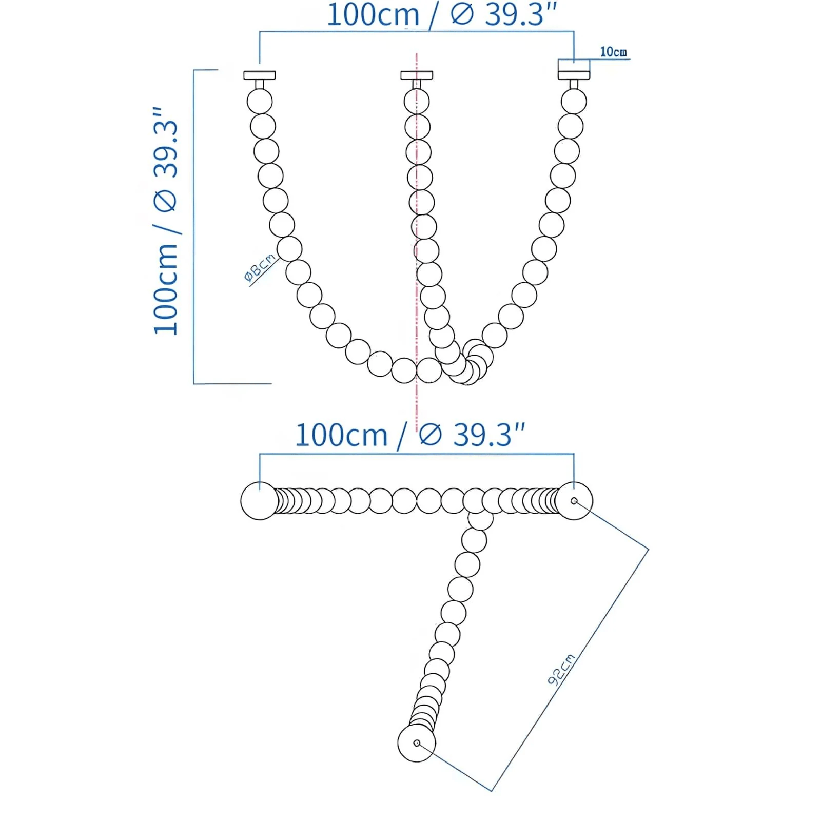 PearlCascade Glass Bead Chandelier