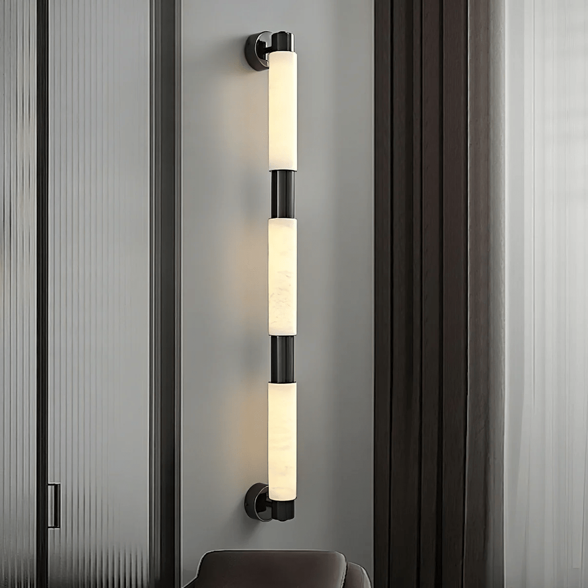 Ospix Alabaster Brass Wall Light