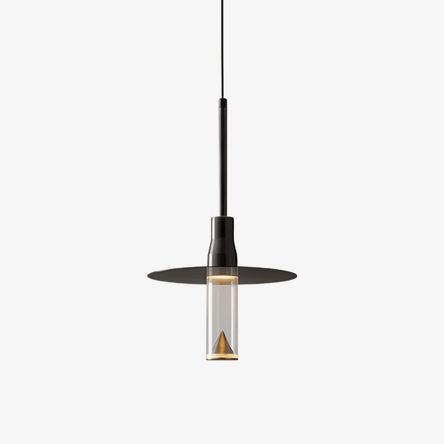 Lominex Pendant Lamp Acrylic Hat Plate Chrome Modern