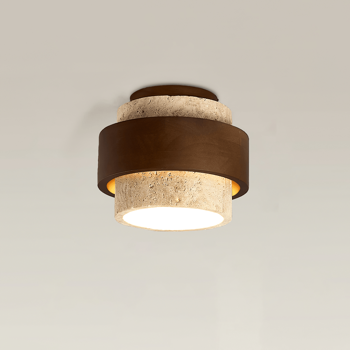Perra Layered Ring Travertine Ceiling Light