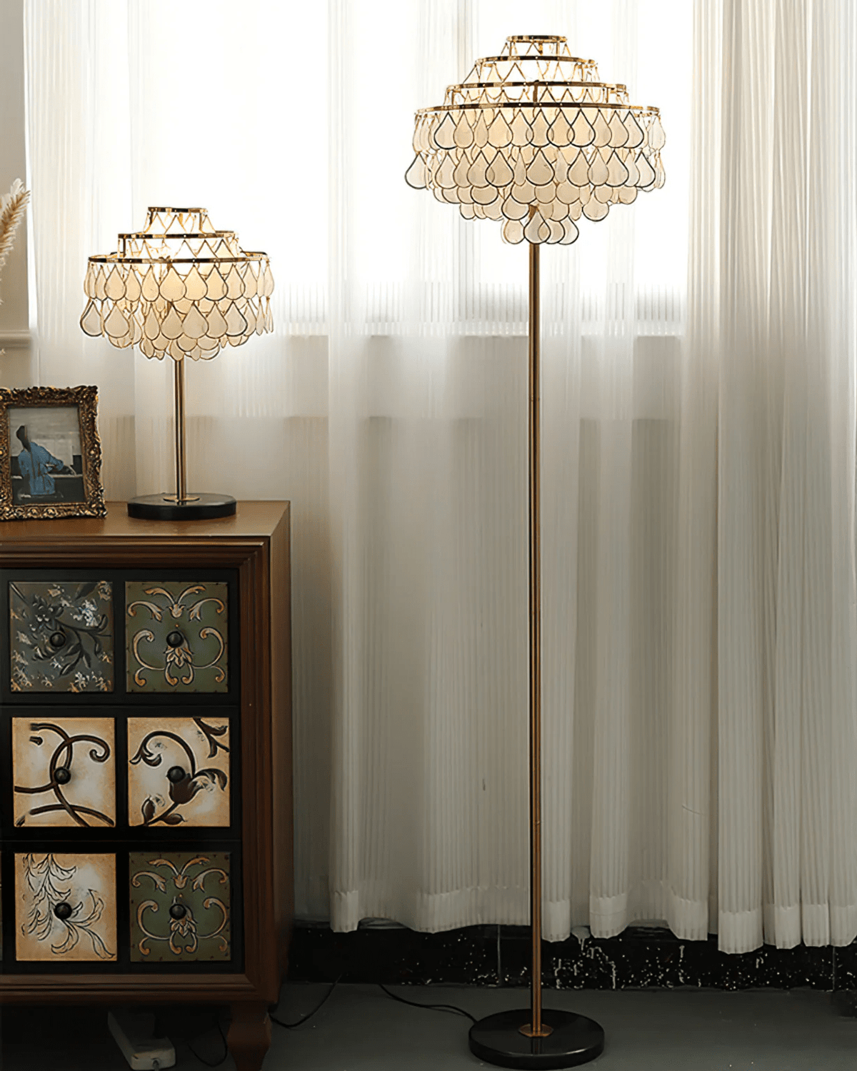 Emily Luxury Shell Floor Lamp