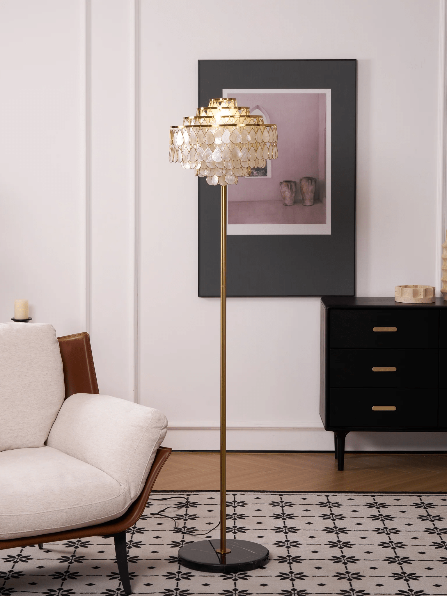 Emily Luxury Shell Floor Lamp