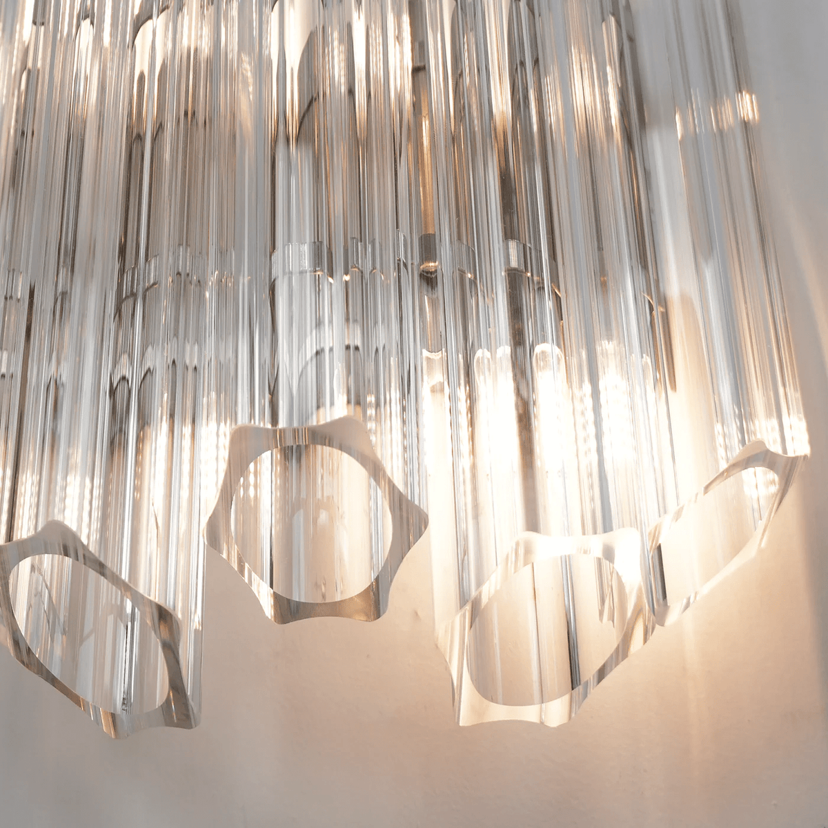 Celalaria Wall Lamp Clear Murano Glass Tube Cascade