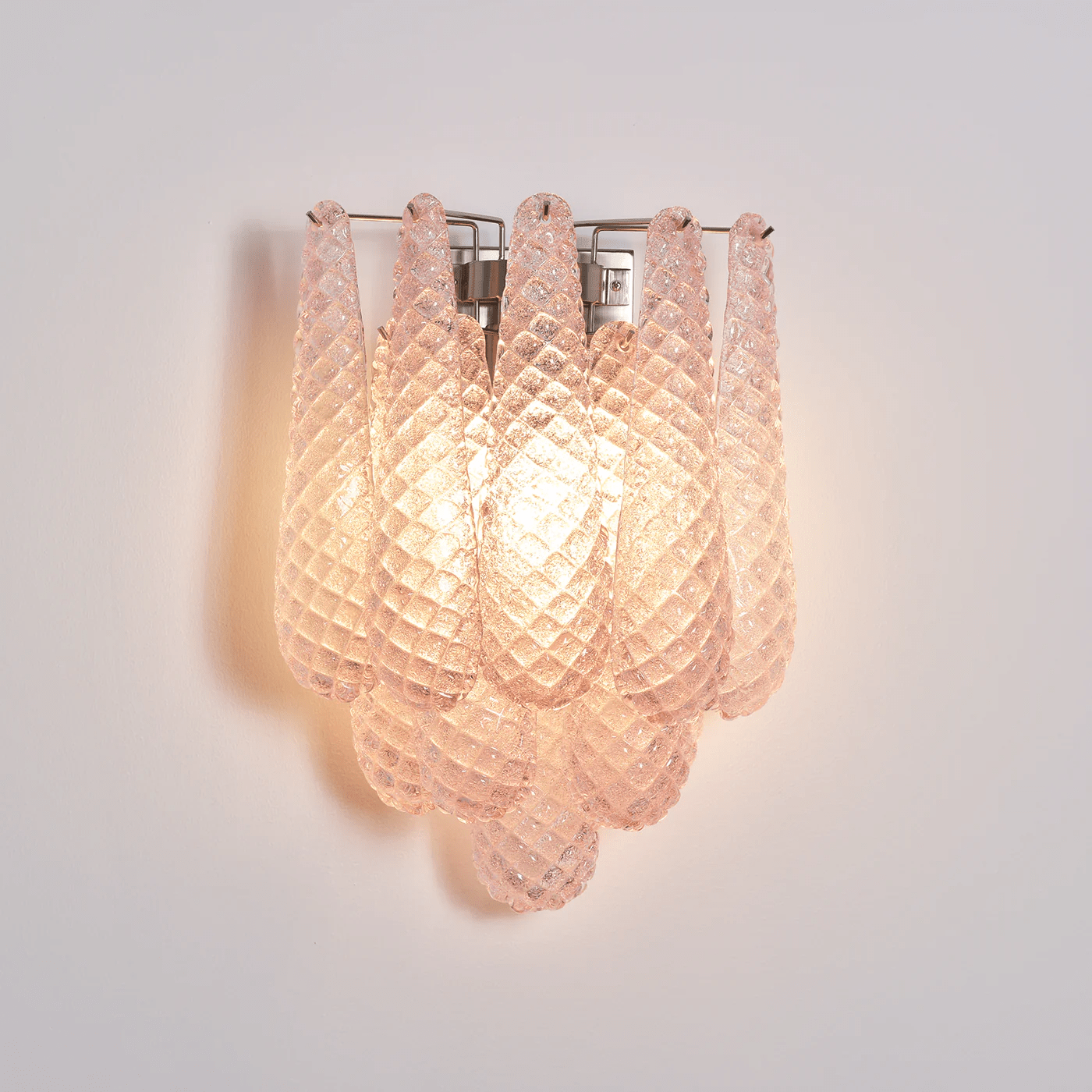 Liorelaria Wall Lamp Pink Teardrop Glass Floral Artistic