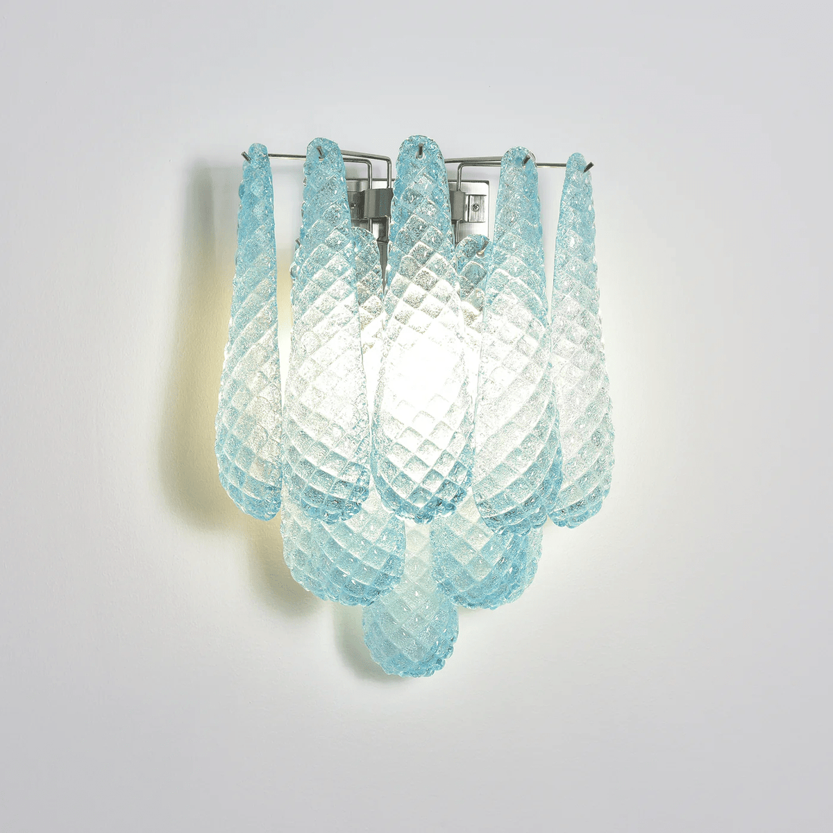 Liorelaria Wall Lamp Pink Teardrop Glass Floral Artistic