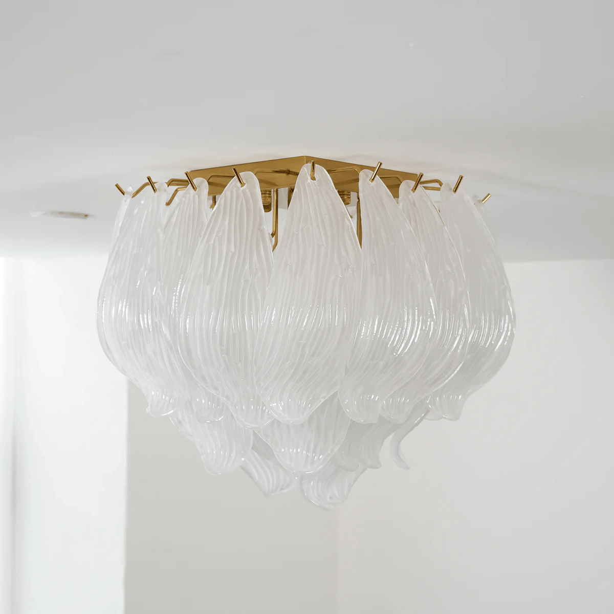 Liorivina Ceiling Lamp Murano Petal Hand-Blown Glass Flushmount