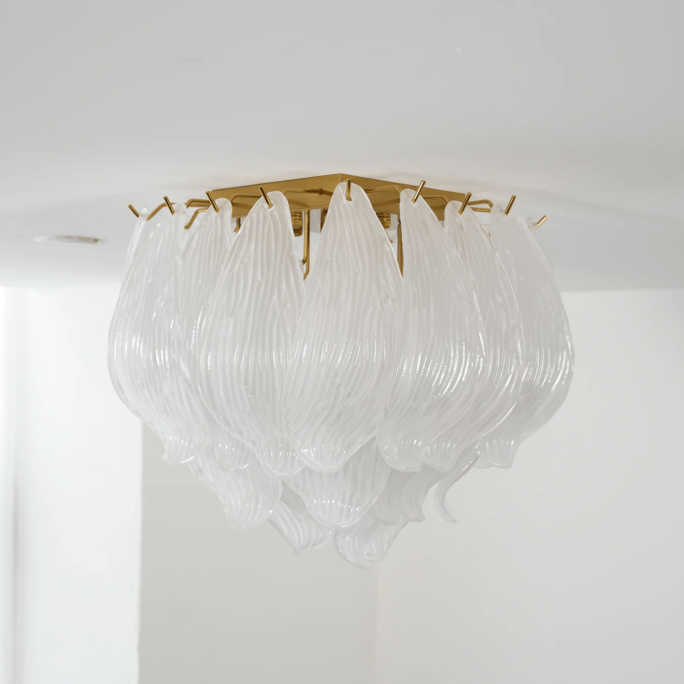 Liorivina Ceiling Lamp Murano Petal Hand-Blown Glass Flushmount