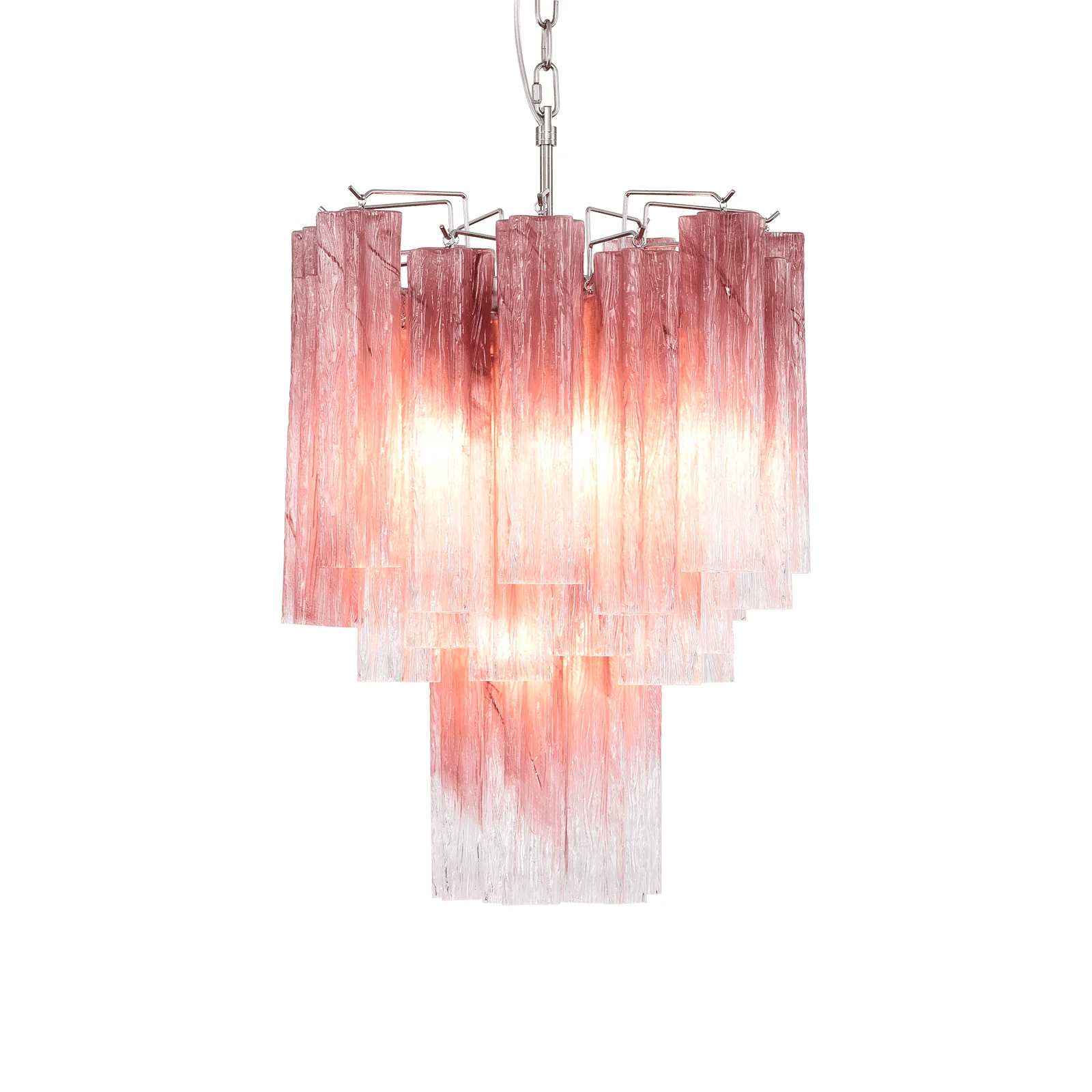 Veluora Chandelier Rose Gradient Murano Glass Tiered