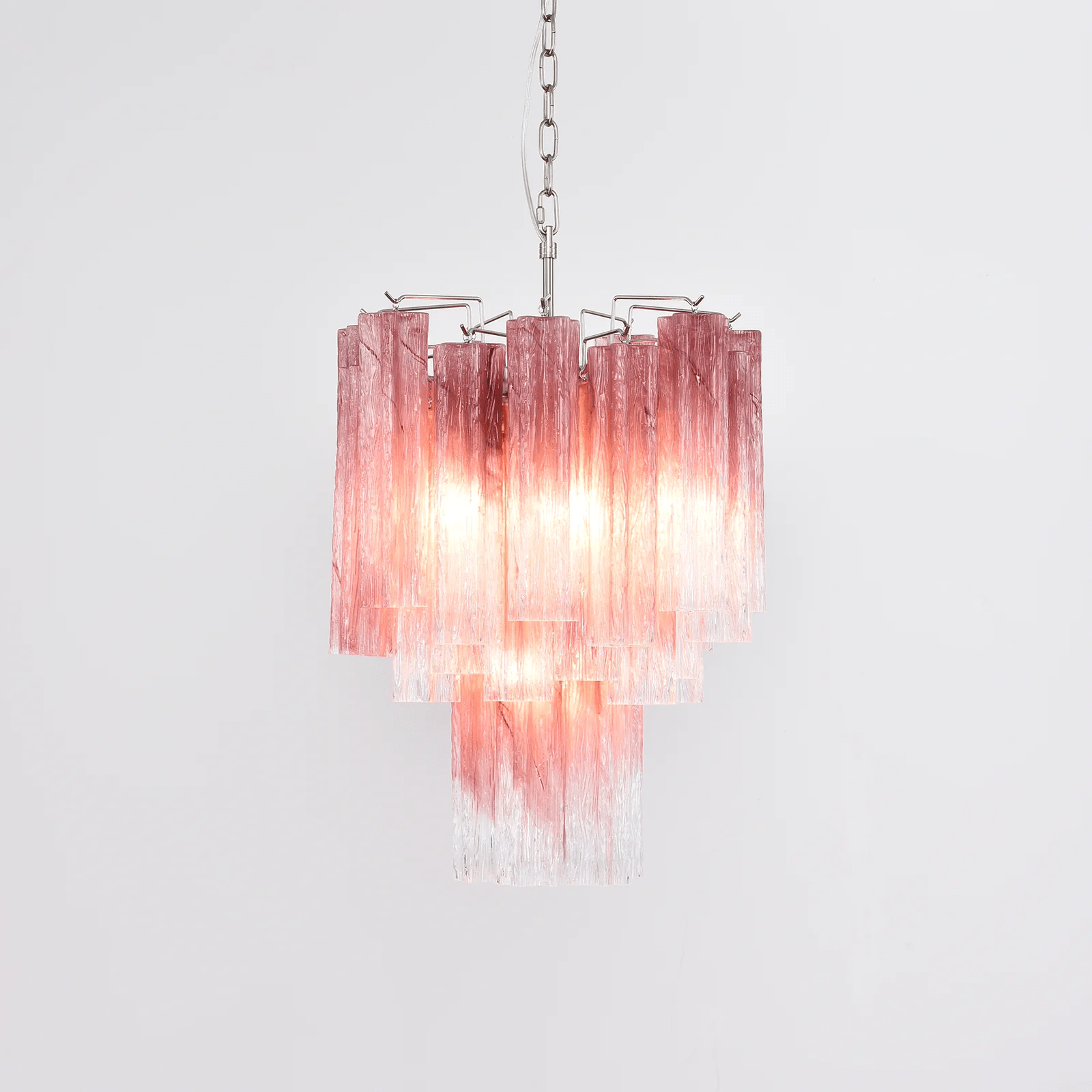 Veluora Chandelier Rose Gradient Murano Glass Tiered