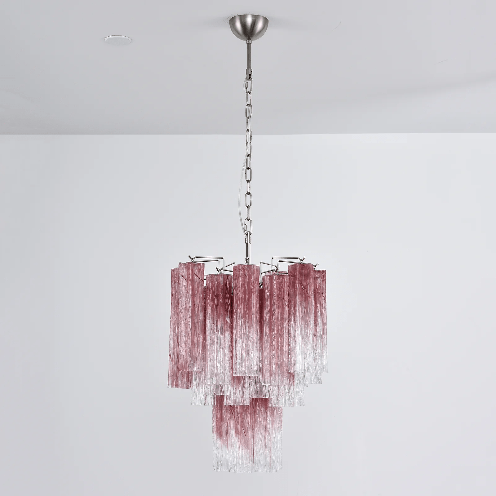 Veluora Chandelier Rose Gradient Murano Glass Tiered