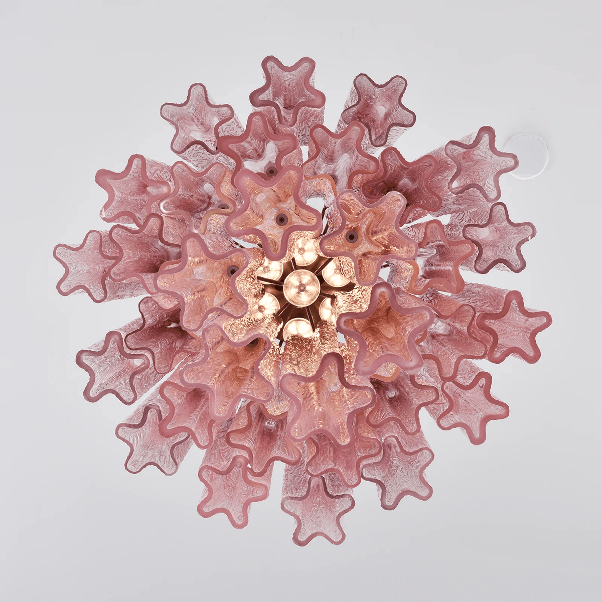Veluora Chandelier Rose Gradient Murano Glass Tiered