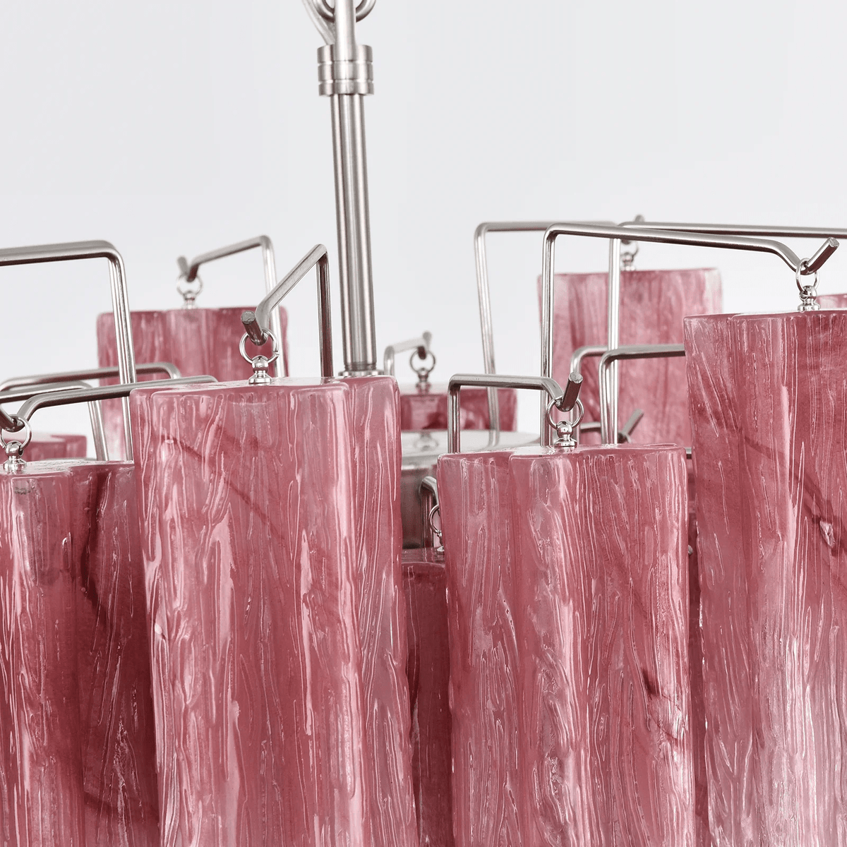 Veluora Chandelier Rose Gradient Murano Glass Tiered
