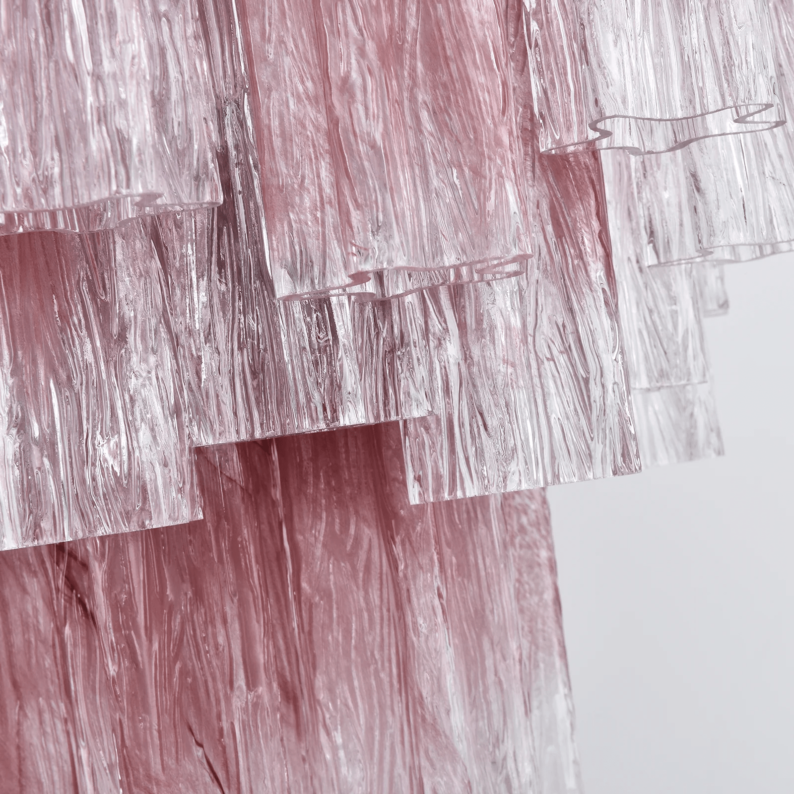 Veluora Chandelier Rose Gradient Murano Glass Tiered