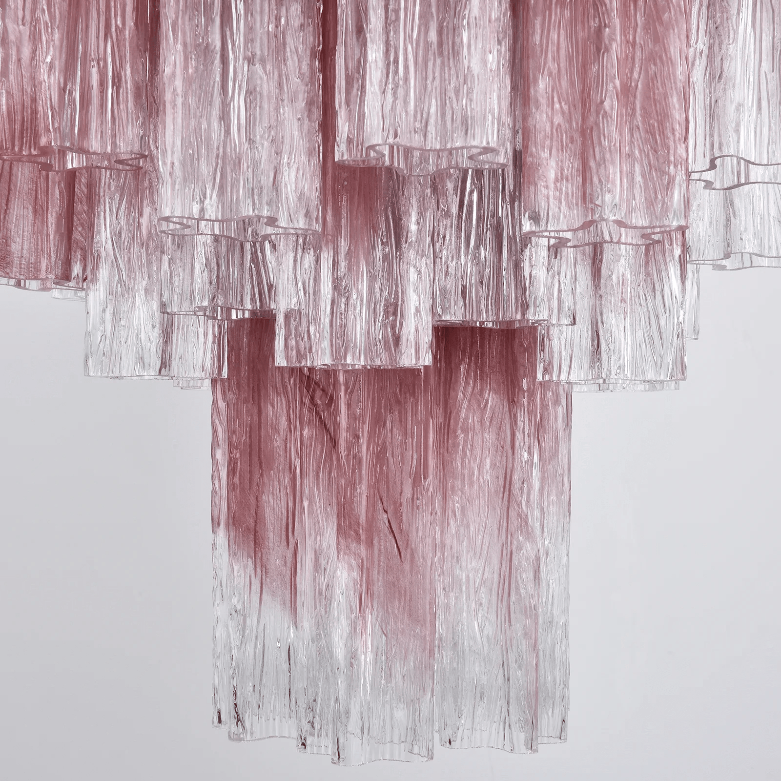 Veluora Chandelier Rose Gradient Murano Glass Tiered