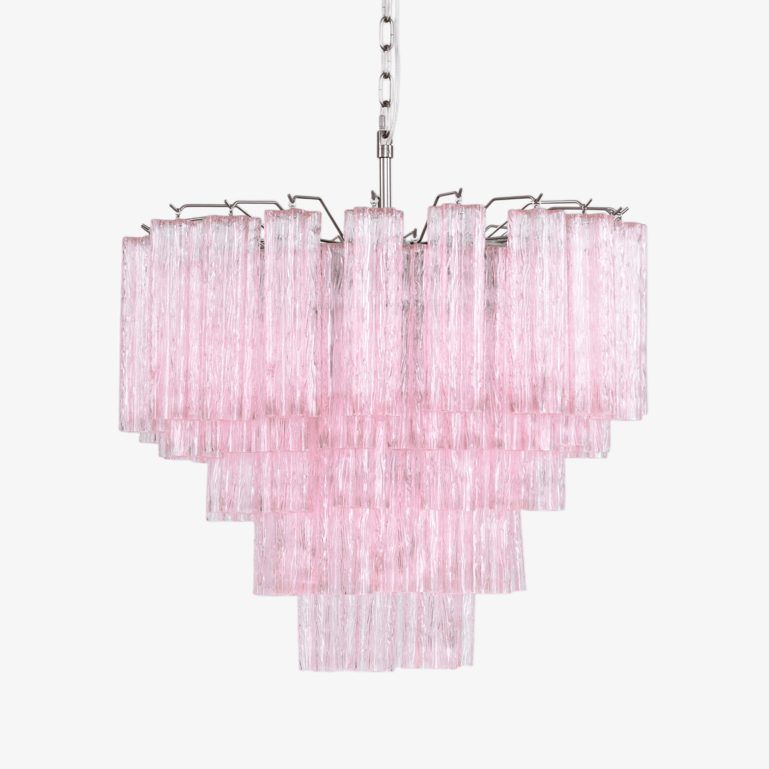 Celoora Chandelier Pink Glass Multi-Tier Romantic Glow