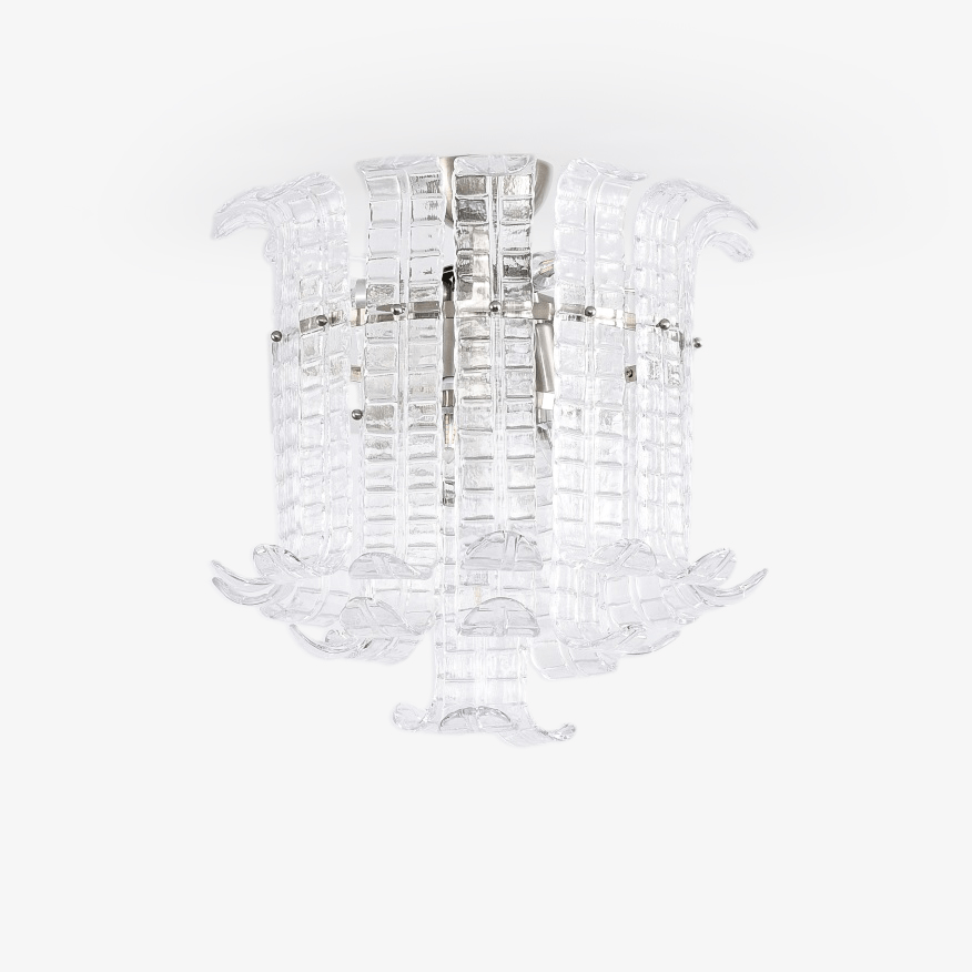 Lioreleria Ceiling Lamp Clear Murano Glass Flush Mount