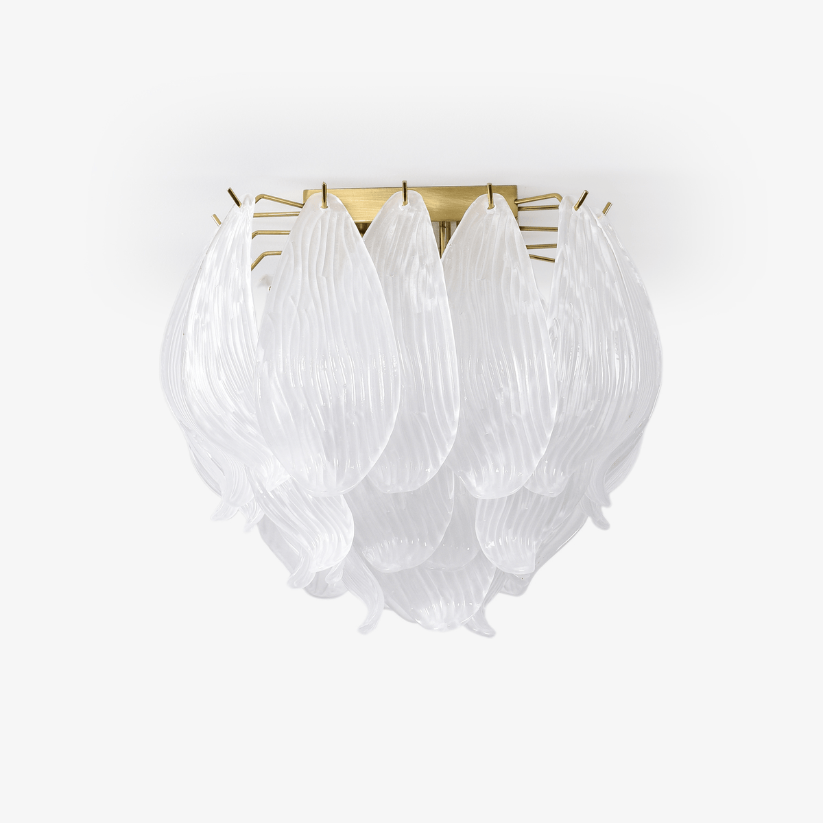 Liorivina Ceiling Lamp Murano Petal Hand-Blown Glass Flushmount