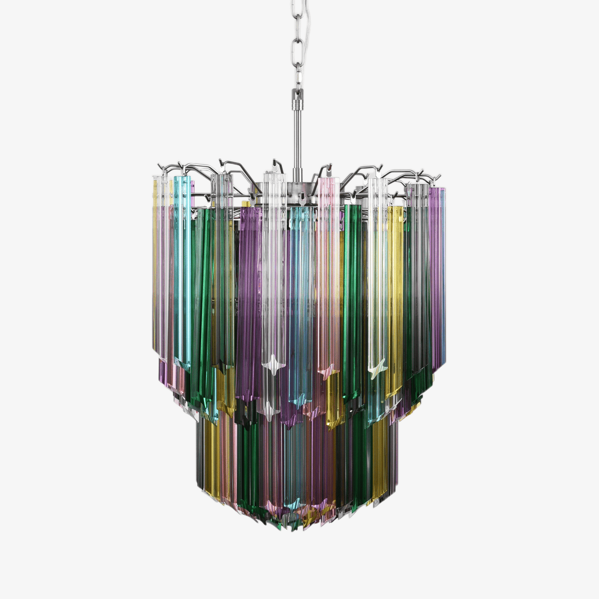 Celorelle Chandelier Murano Glass Colorful Prism
