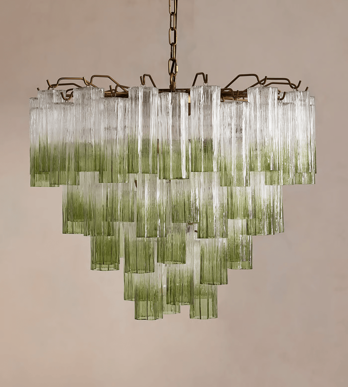 Celeira Chandelier Murano Glass Tiered Green