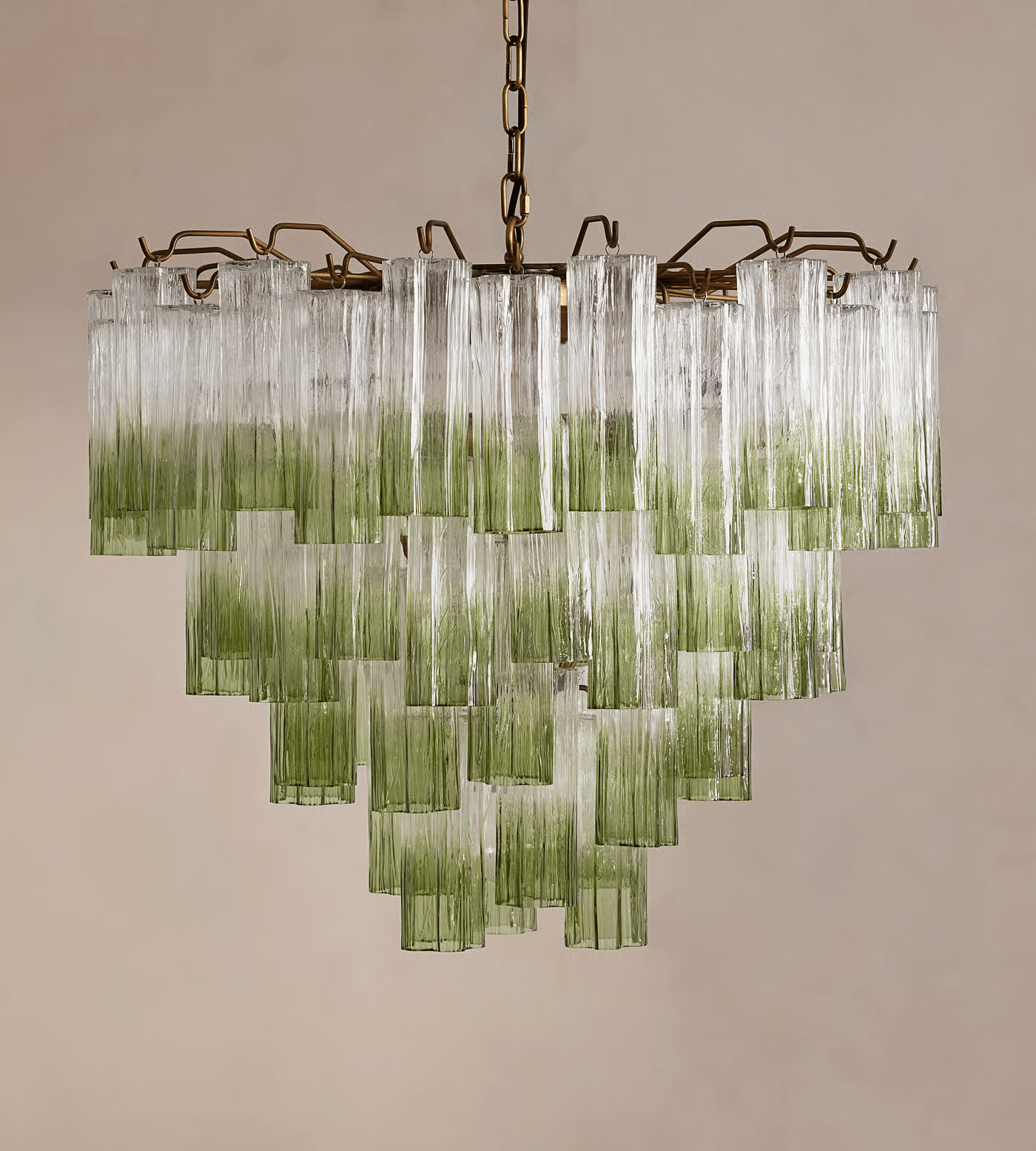 Celeira Chandelier Murano Glass Tiered Green