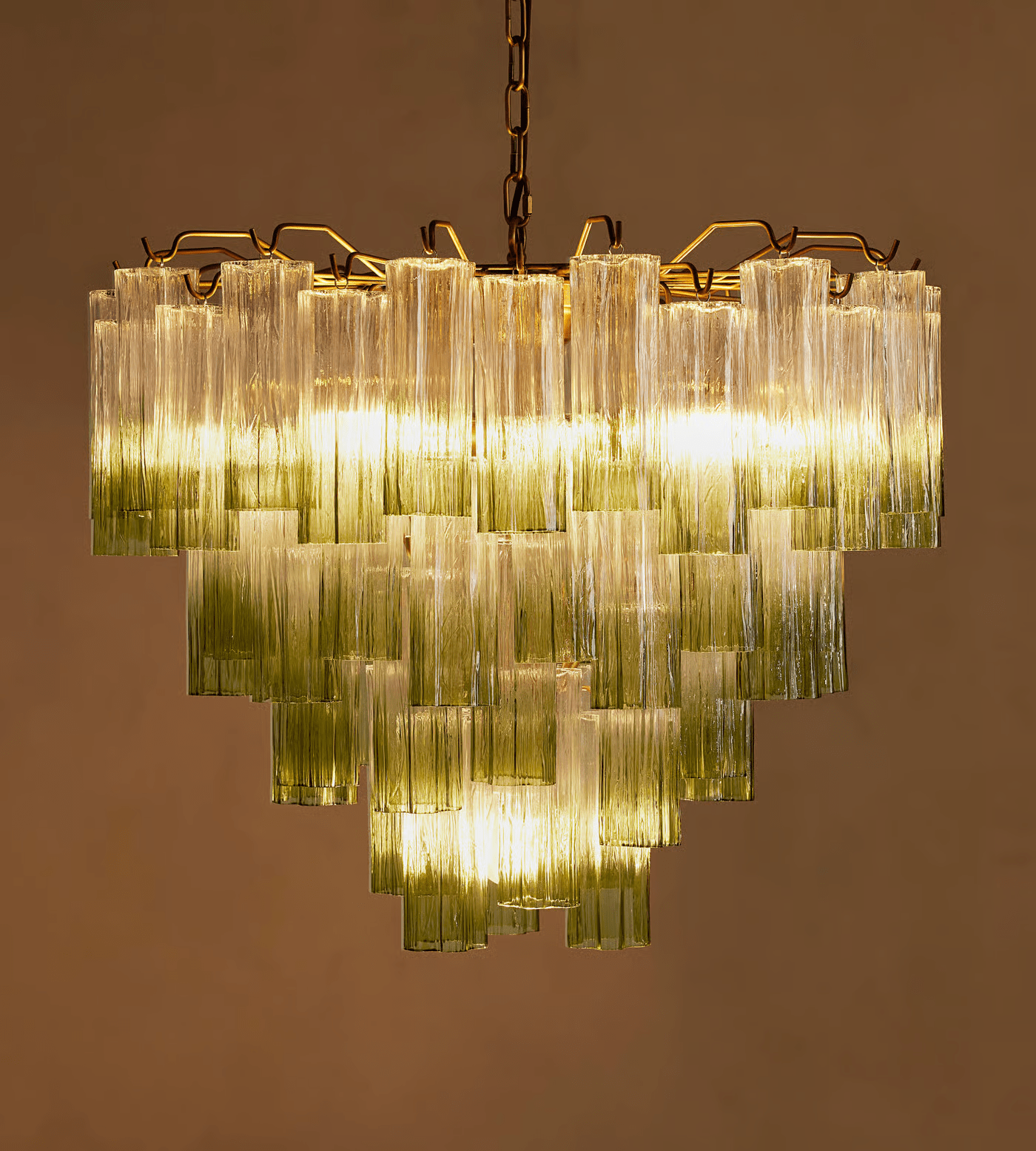 Celeira Chandelier Murano Glass Tiered Green