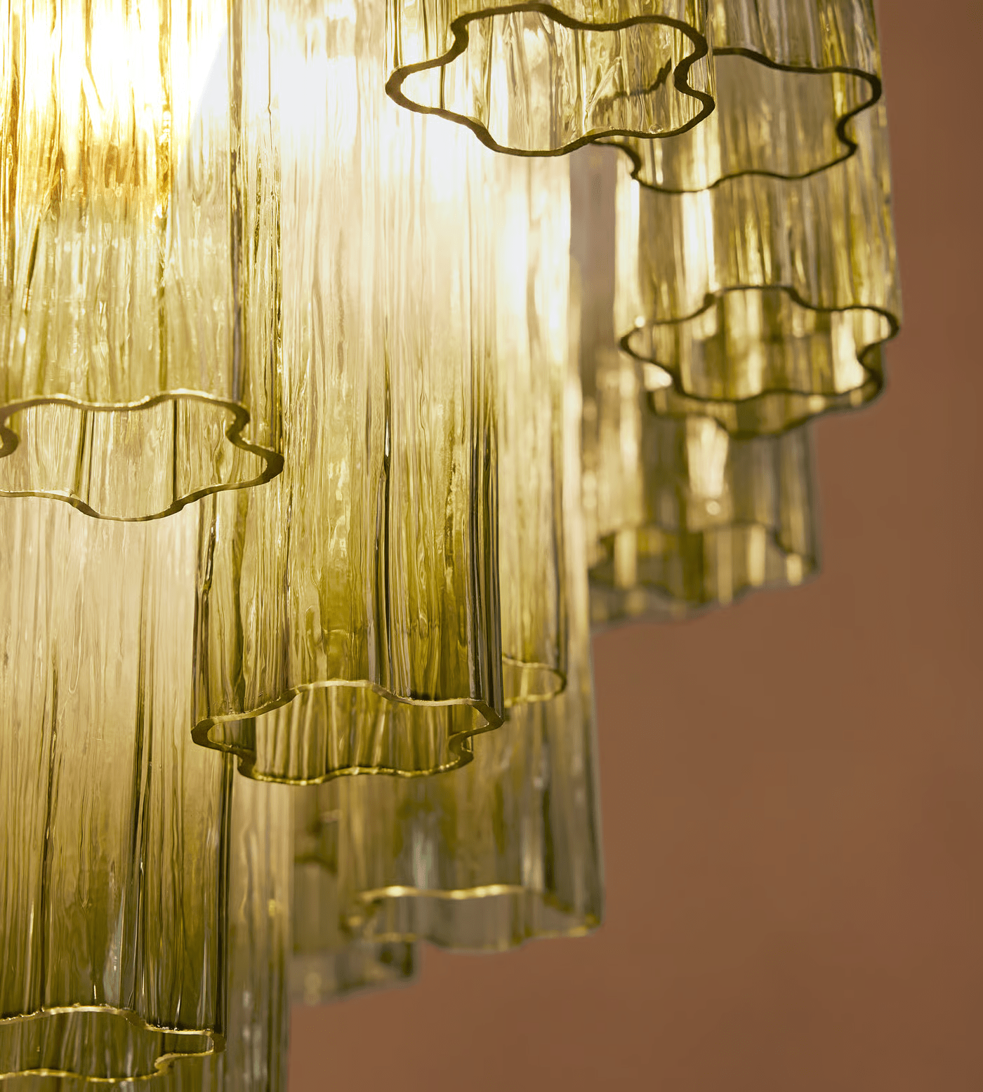 Celeira Chandelier Murano Glass Tiered Green
