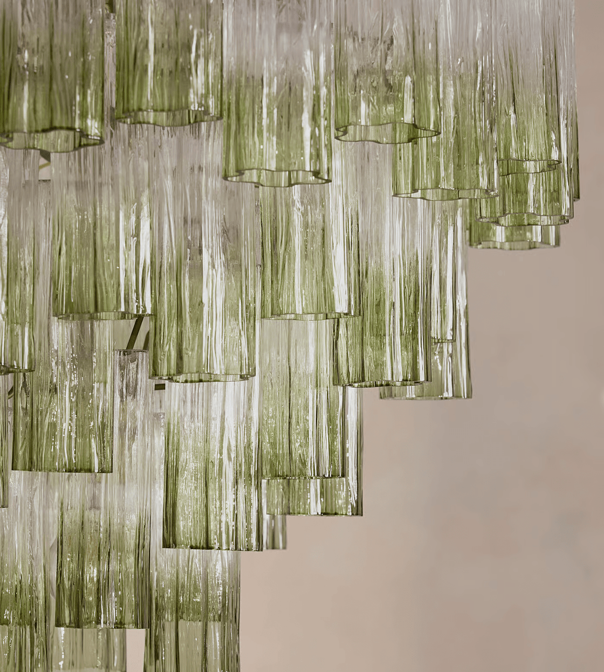Celeira Chandelier Murano Glass Tiered Green