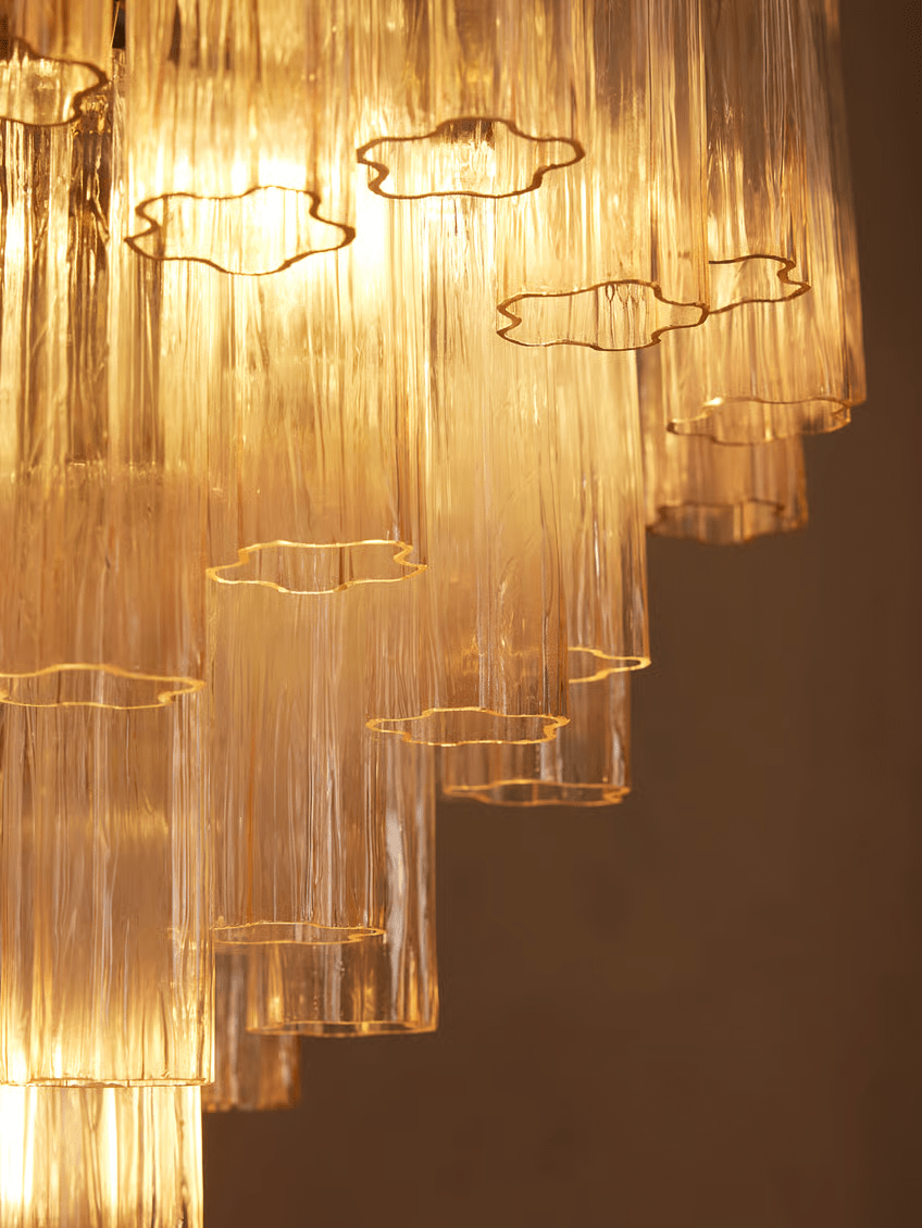 Celeira Chandelier Murano Glass Tiered Green
