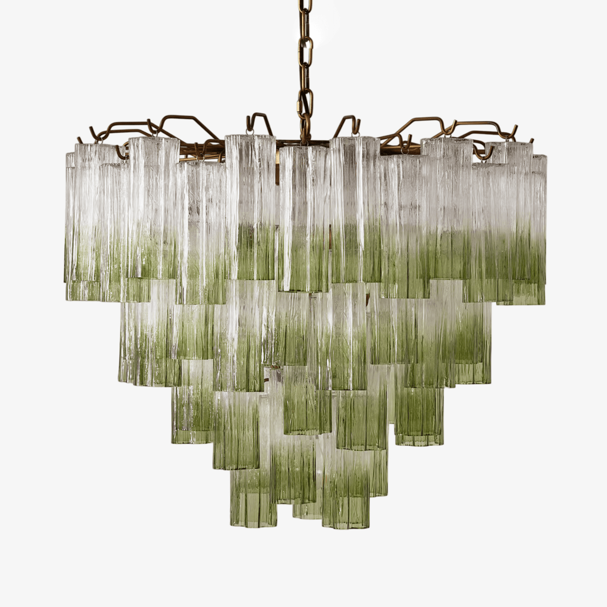Celeira Chandelier Murano Glass Tiered Green