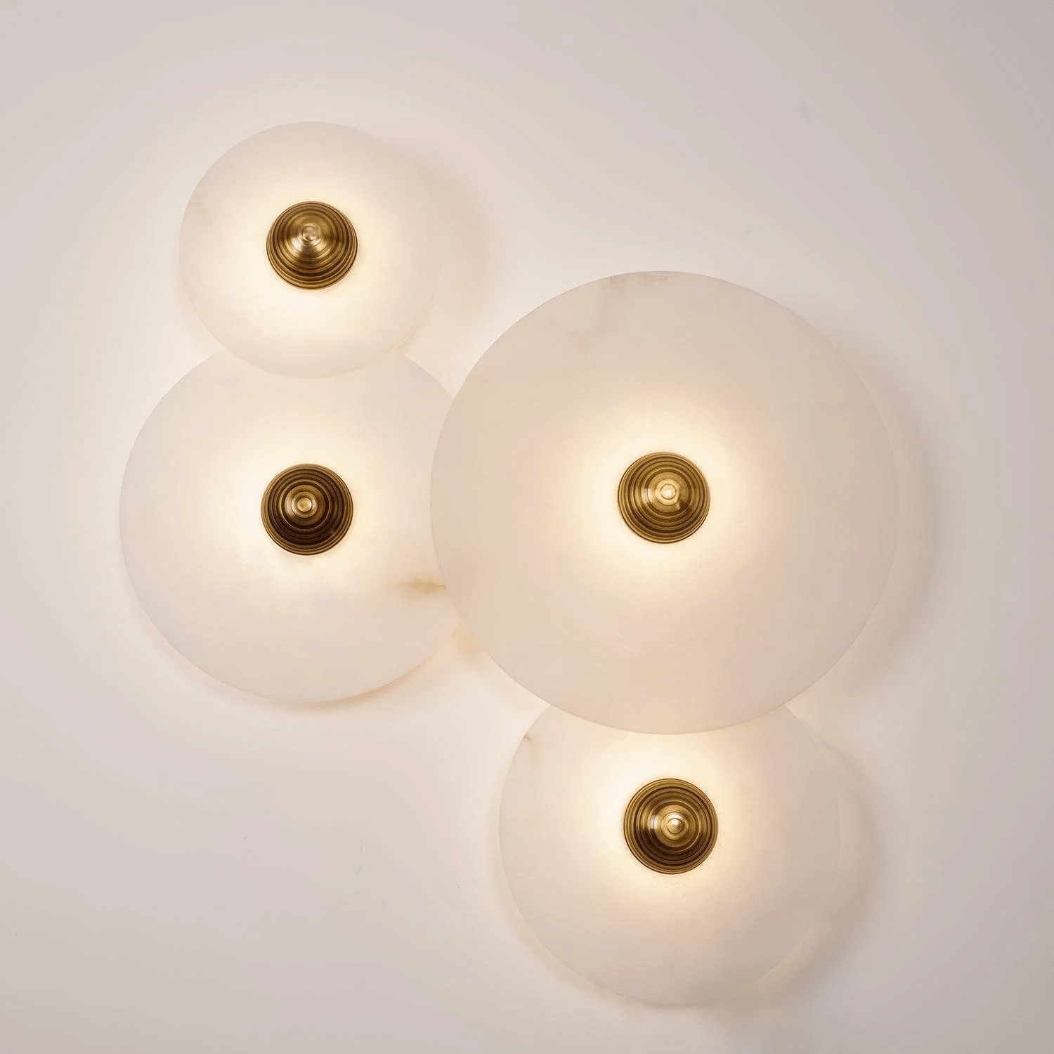 Selene Minimalist Alabaster Ceiling Light