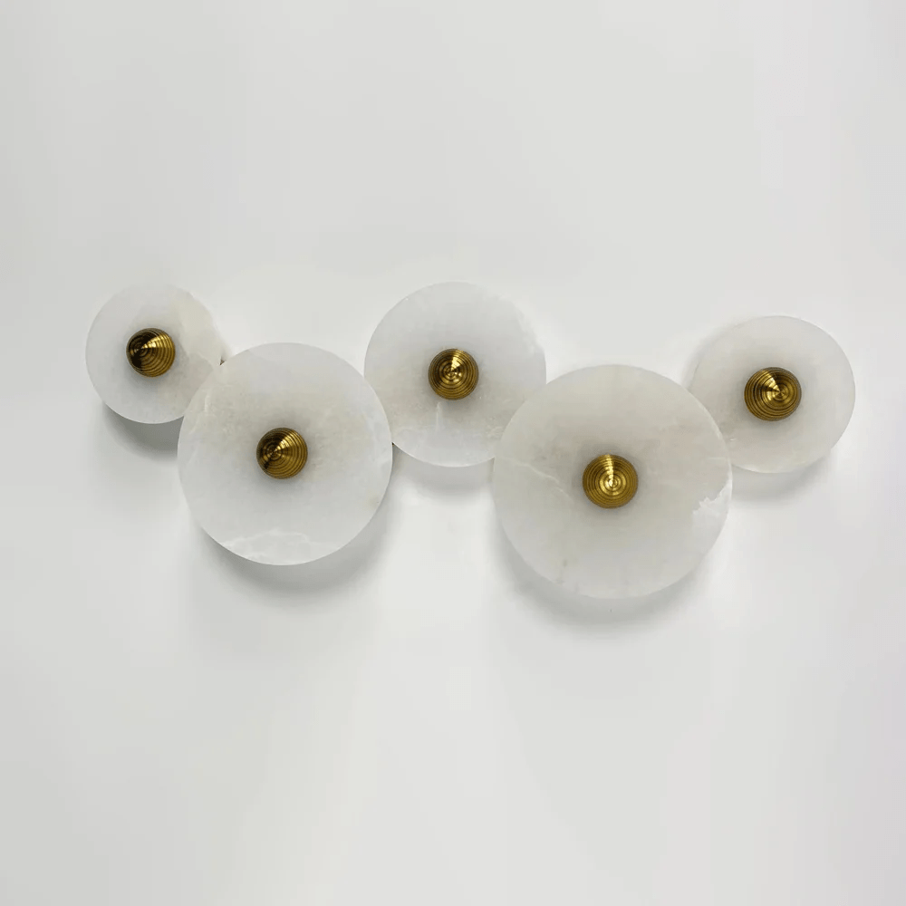 Selene Minimalist Alabaster Ceiling Light
