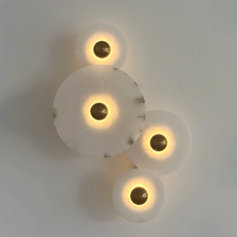 Selene Minimalist Alabaster Ceiling Light