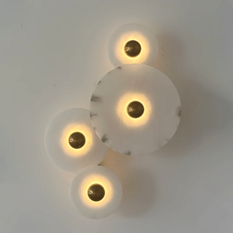 Selene Minimalist Alabaster Ceiling Light