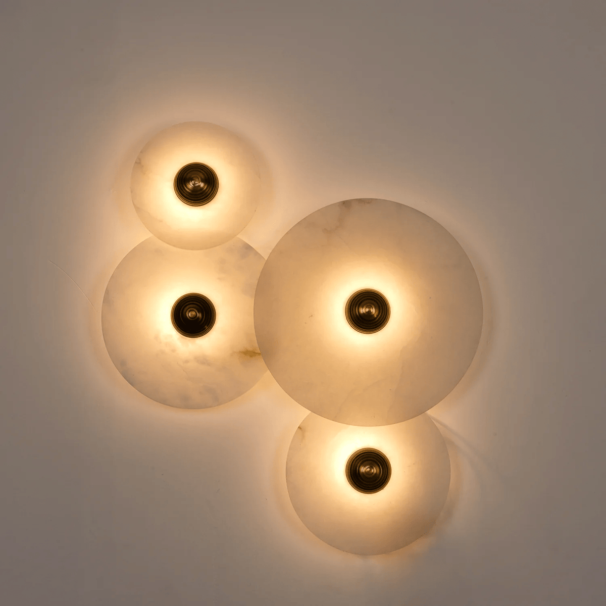Selene Minimalist Alabaster Ceiling Light