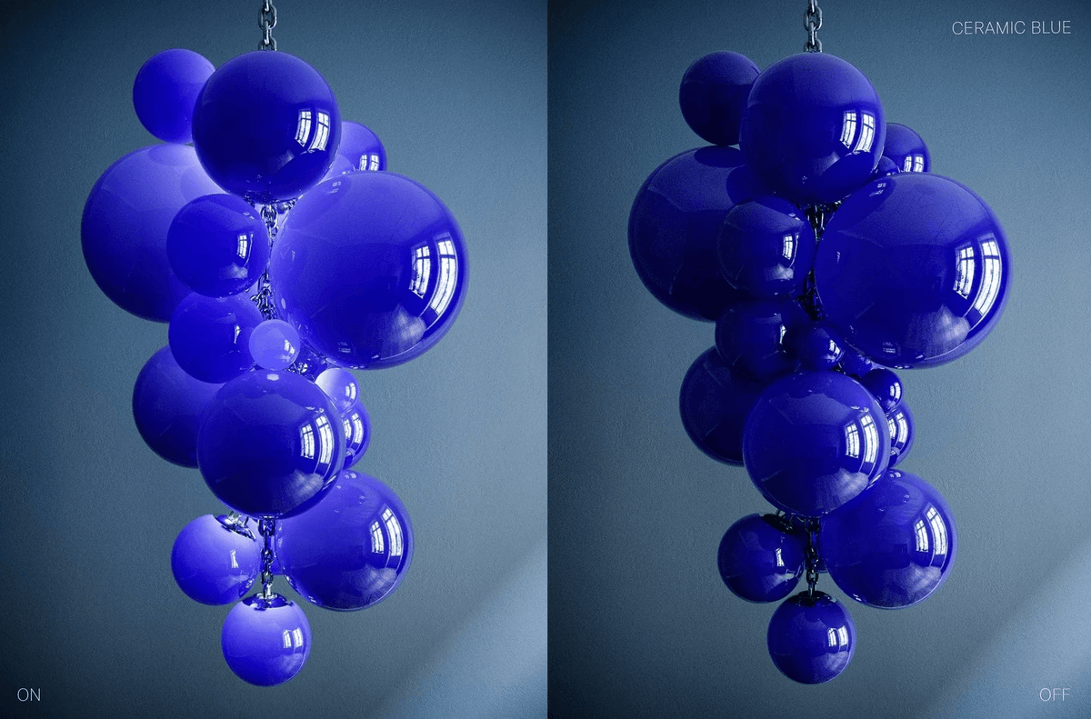 Blixo Chandelier Murano Glass Grape Cluster Art Deco