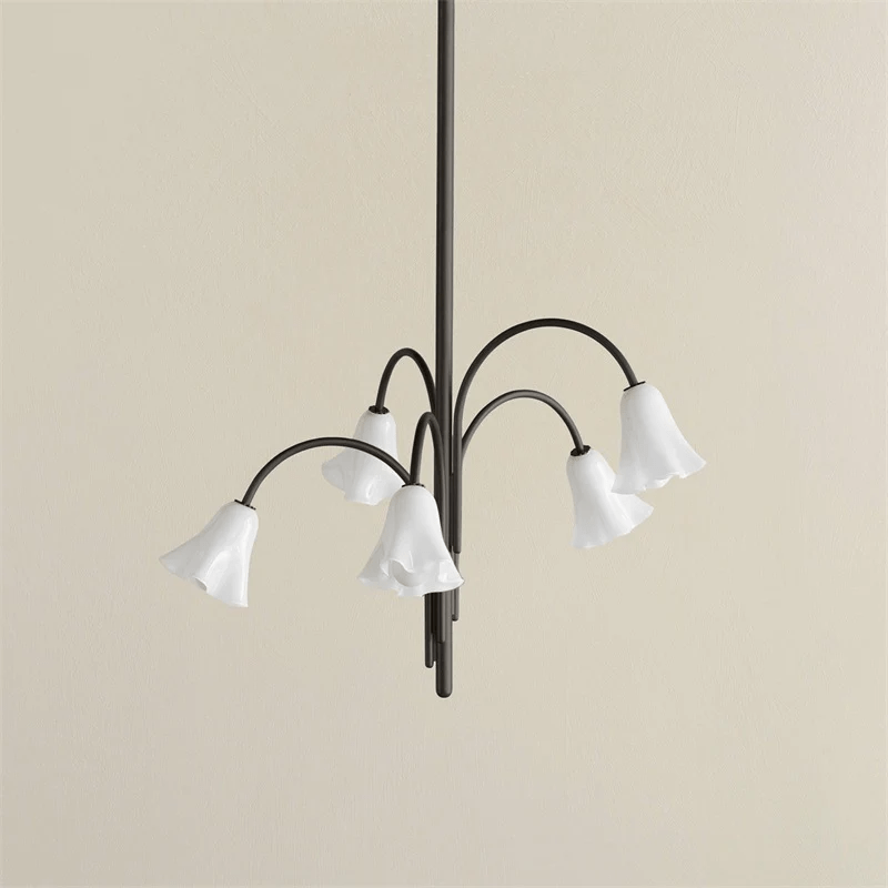 Lioreriel Chandelier Blossom Petal Glass Arms