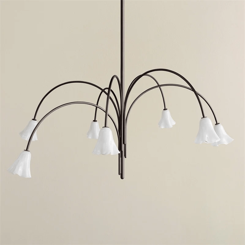 Lioreriel Chandelier Blossom Petal Glass Arms