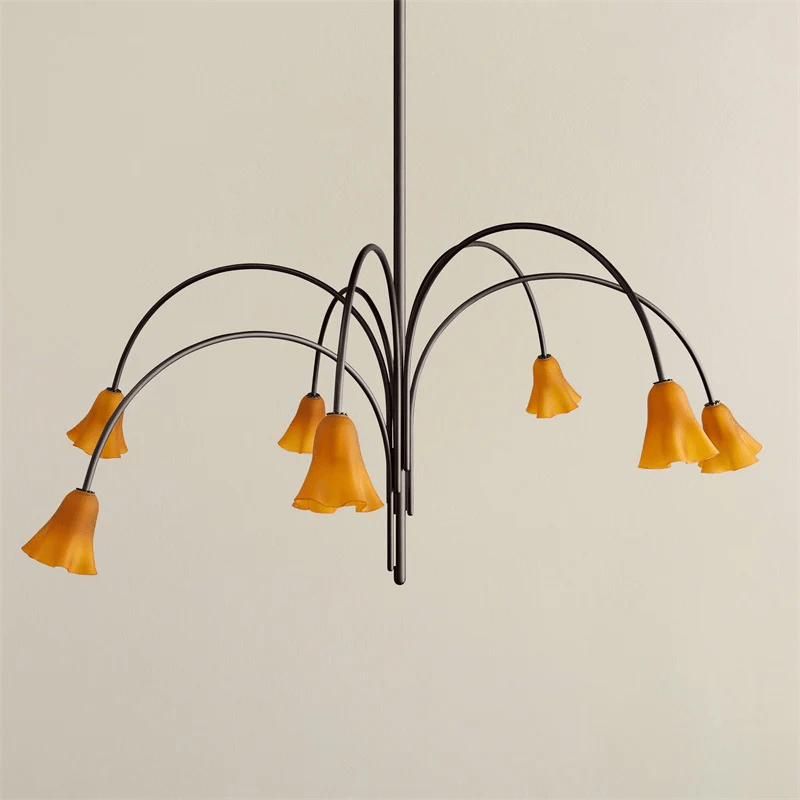 Lioreriel Chandelier Blossom Petal Glass Arms