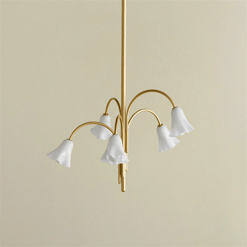 Lioreriel Chandelier Blossom Petal Glass Arms